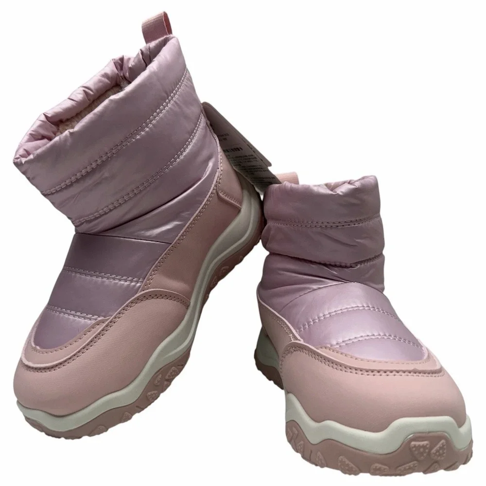 Babaya Kids Girls Pink Winter Snow Boots Faux‎ Fur Lined Size US 1 EUR 32 New